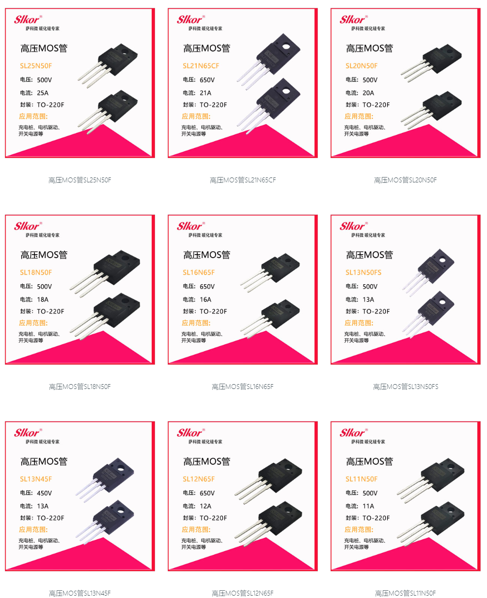 薩科微SLKOR高壓MOS管系列 薩科微SLKOR高壓MOS管系列